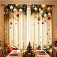 thumbnail image 5 of Christmas Curtains 2 Panels, Star Xmas Ball Printed Window Drapes, Rod Pocket Holiday Curtains for Living Room Bedroom Christmas Decor, 5 of 6
