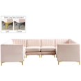 thumbnail image 1 of Meridian Furniture Alina Sectionnel Modulaire en Velours Rose, 1 of 19