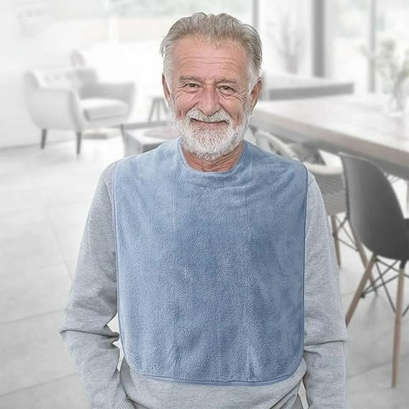 Genreen 4 Pack Adult Bibs for Elderly, Adult Bibs for Men and Women, ,Large Towel bibs for Special Needs Adults
