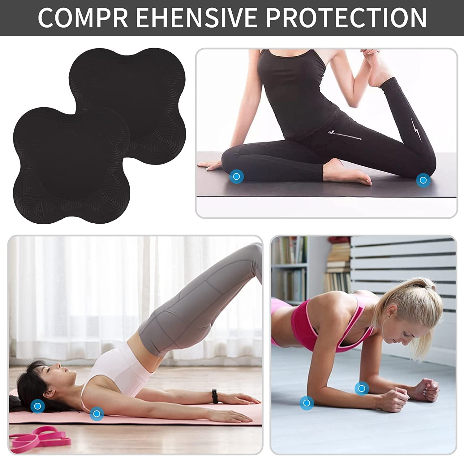 Yoga Knee Pads, 2 Pack Non-slip Yoga Knee Pads Mat Yoga Knee Pad Yoga  Support Pads For Protection Knees, Hands, Wrists And Elbows, 25x25cm