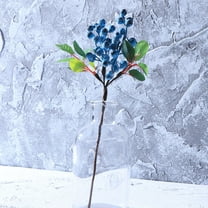 TEHAUX 3 Pcs Artificial Blueberry Stems Decorative Christmas Vase Centerpiece for Home Holiday Decor