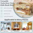 thumbnail image 5 of Mirightone Wooden Twin over Twin Floor Bunk Bed with Ladder, Low Bunk Bed Floor Twin over Twin, Upper Bed with Slats, Natural, 5 of 8