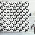 thumbnail image 1 of Ambesonne Whales Shower Curtain, Symmetric Underwater Animal, 69"Wx70"L, White and Dark Grey, 1 of 3