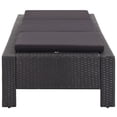 thumbnail image 3 of vidaXL Sunbed with Cushion Black Poly Rattan, 3 of 5