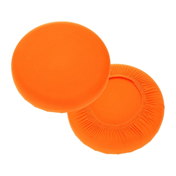 Uxcell 2 Pack Stool Covers Round, 11-15 Inch Bar Stool Covers Washable Dustproof Slipcover Seat Cushion with Elastic for Bar Kitchen Living Room Decor, Fluorescent Orange