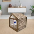 thumbnail image 3 of Flower Pet House, Blooming Romantic Rose Bouquet Expressing Love Vintage Valentine's Day Pattern, Outdoor & Indoor Portable Dog Kennel with Pillow and Cover, 5 Sizes, Brown Beige, by Ambesonne, 3 of 5