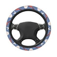 thumbnail image 6 of XMXT Cartoon Stationery Blue Illustration Steering Wheel Cover, Elastic Non-Slip Universal Fit Car Decor Accessories Protector for Auto SUV Trucks, 6 of 8