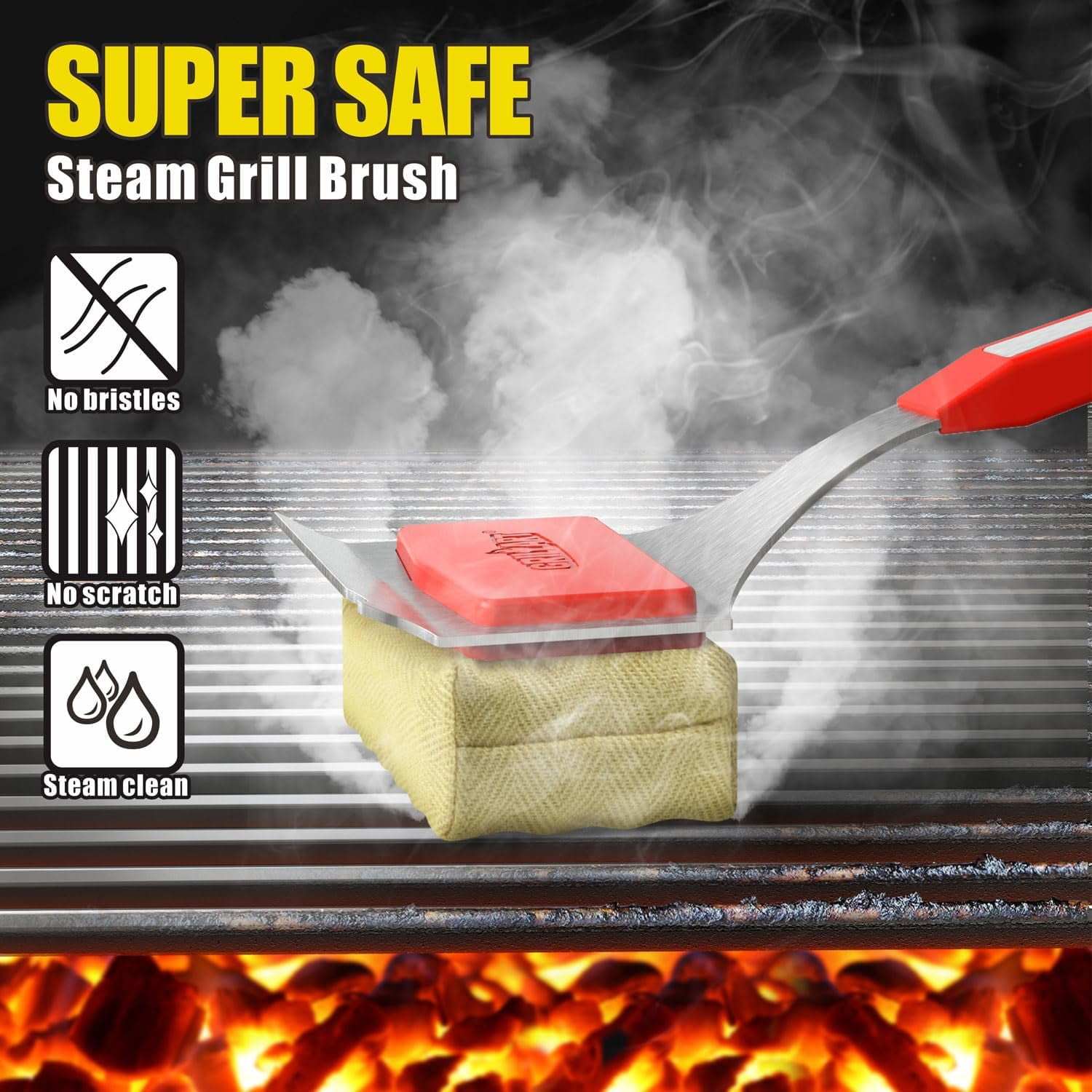 Grill Rescue BBQ Replaceable Scraper Cleaning Head, Bristle Free - Durable  and Unique Scraper Tools for Cast Iron or Stainless-Steel Grates, Barbecue  Cleaner (Replaceable Grill Grate Scraper Head) - Yahoo Shopping