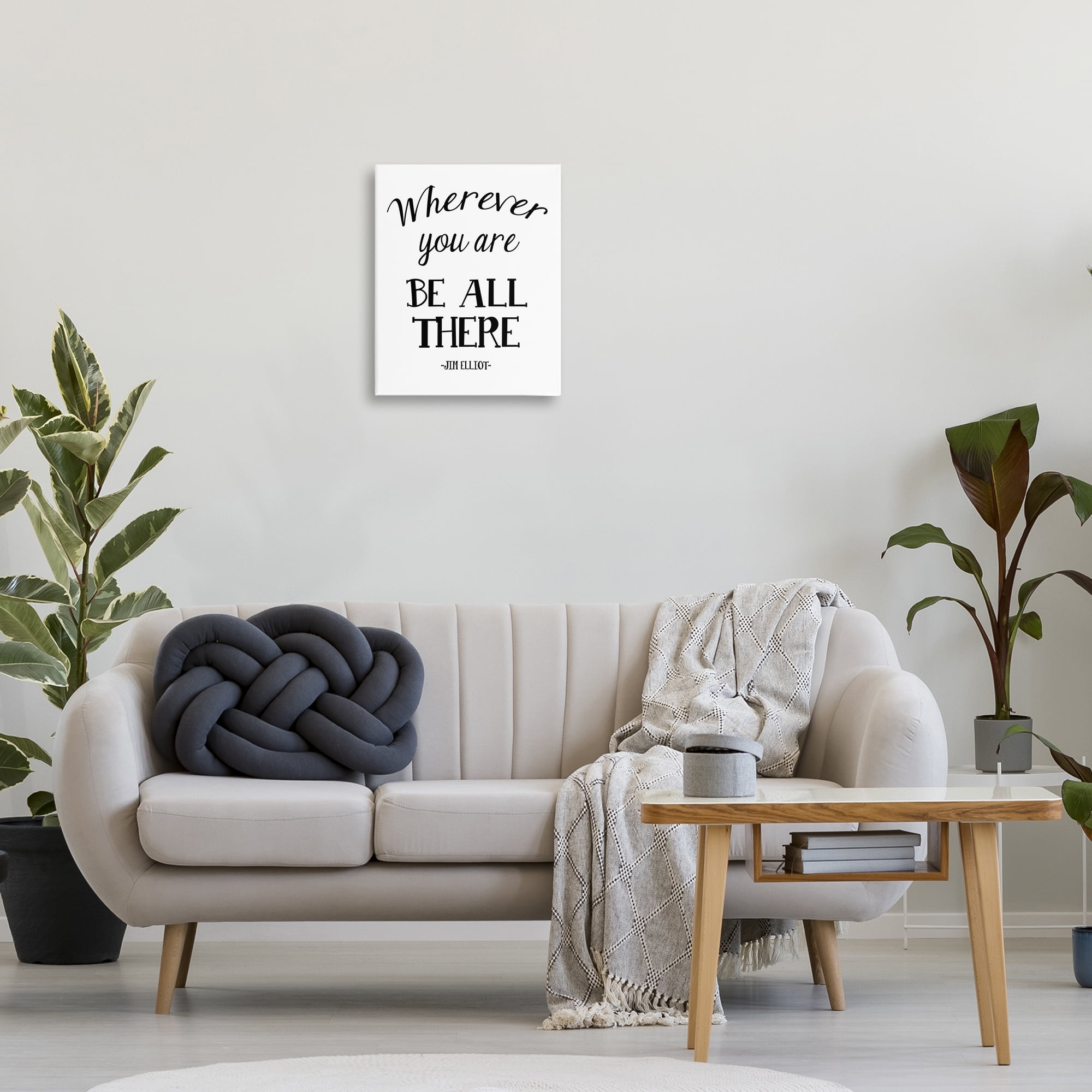 Stupell Industries Be All There Sentiment Text & Numbers Painting Wrapped Canvas Art Print Wall Art, 16 x 20