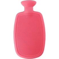 Hot Water Bottle(Silicone ), BPA Free,Durable Hot Water Bag for Pain Relief for Neck Shoulder,Hot Compress and Heat Therapy,Red,2L,BYVOV