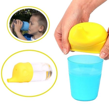 Heepo Elephant Shape Suction Cup Cover Kid Silicone Sippy Lids Suck Bottle Trainingcup