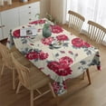 thumbnail image 2 of Pioneer Flower Floral Print Pattern Rectangle Tablecloth 60x84in,Waterproof Polyester Rectangle Table Cloth, Wipeable Spillproof Polyester Tablecloth for Dining, Camping, Indoor and Outdoor, 2 of 5