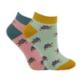 thumbnail image 1 of 2 Pairs Ladies Bamboo Trainer Socks | Miss Sparrow | Breathable Novelty Animal Patterns Socks, 1 of 2