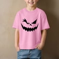 thumbnail image 2 of larppty Toddler Boy Girl Halloween T-Shirts Skeleton Kids Pumpkin Short Sleeve Shirts (Pink,5-6 Years), 2 of 4