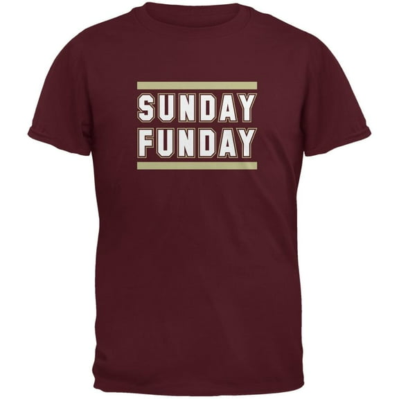 Sunday Funday Tampa Bay Maroon Adult T-Shirt - Large