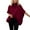 Red, variant on Essentials Women's Sweater Elegant Turtleneck Half Sleeve Shawl Solid Knitted Cape 2025 Fall Outfits Brown