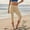 Beige, variant on Women's Elastic Waist Jogger Capri Pants, Loose Breathable with Pockets, 7/8 Cropped Trousers for Yoga Outdoor Workout Black L