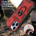 thumbnail image 6 of for iPhone 13 Pro 6.1" Stand Case with Slide Camera Cover Military Grade Heavy Duty  Rugged Dual Layer Full Body Shockproof Protection Built-in Ring Kickstand Magnetic Hard Back Case Red, 6 of 14