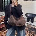 thumbnail image 5 of Bolsos de media luna de gamuza sintética estilo inglés para mujer, bolso de mano y monedero de diseñador de lujo, novedad 2024, de gran capacidad, para hombro debajo del brazo, 5 of 5