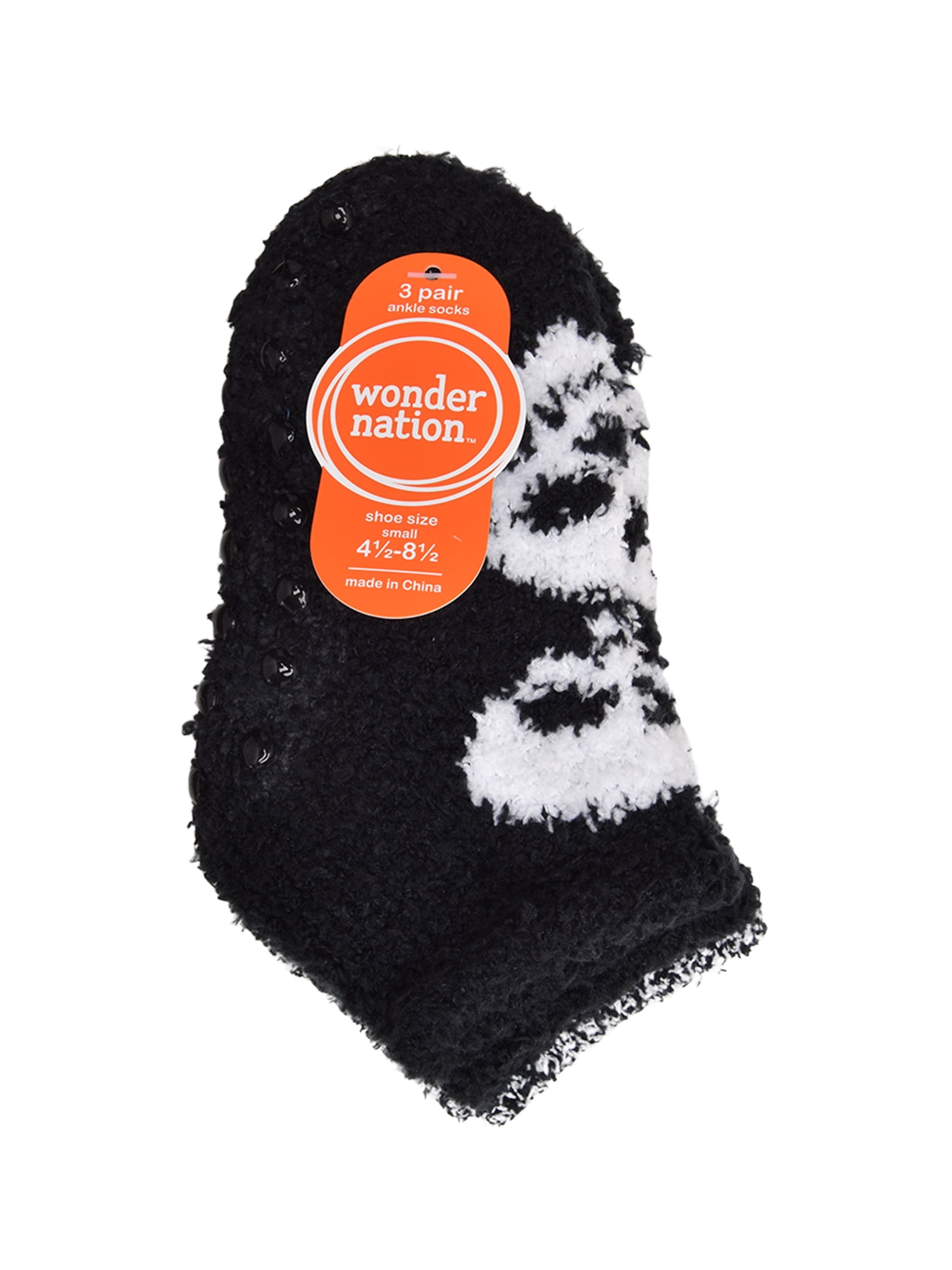 Wonder Nation Boys Skull Icon Cozy Ankle Socks, 3-Pack, Size S, Shoe Sizes 4-8.5