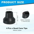 thumbnail image 2 of Quad Cane Tips 5/8 Inch, 4 Pcs Replacement Foot for Standing Stick Women Men Seniors, Black(Style 3), 2 of 7