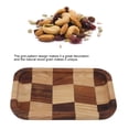 thumbnail image 3 of Tea Tray Grid Pattern, Solid Wood Black Walnut And  Square Checkered Plate Dinner Plate Tea Tray For Sushi Bread Desserts Fruit Snacks, 3 of 8