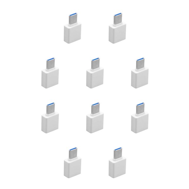 Sidaley Adaptador tipo c a USB Teléfono móvil Mini convertidor tipo c Transmisión de datos rápida Adaptador OTG 1pc Blanco PC 1 10piezas
