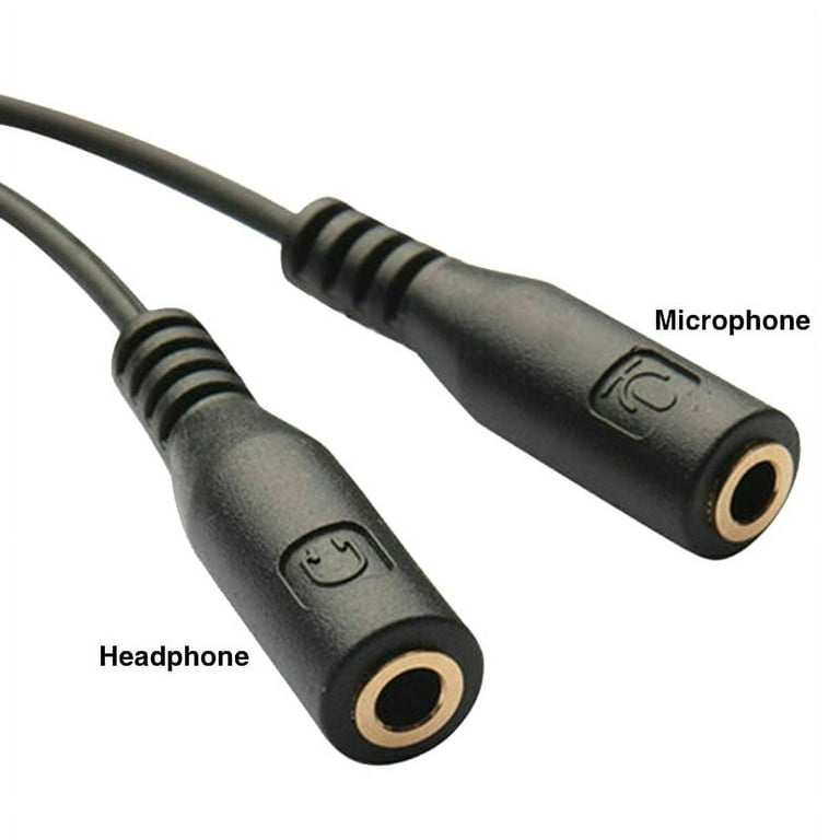 Headset Adapter Microphone and Headphone Splitter 3.5mm Male Aux to 3.5mm Female Audio Mic Combo Jack Walmart