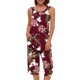 thumbnail image 2 of Conjunto de Ropa de Salón para Mujer Cuello Redondo Blusa sin Mangas Sólida Y Pantalones Cortos de Cintura Elástica Pantalones, Pantalones Cortos de Verano para Mujeres, 2 of 7