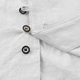 thumbnail image 3 of Camisa de lino para hombre, camisa de lino de algodón de manga larga con cuello alto y tapeta de botones, camisa ligera de verano para hombre, camisa casual, camisa henley, 3 of 5