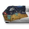 thumbnail image 3 of Alien Soft Flannel Fleece Throw Blanket, Children Travel into Space in a Spaceship World Sun, Cozy Plush for Indoor and Outdoor Use, 70" x 90", Multicolor, by Ambesonne, 3 of 6