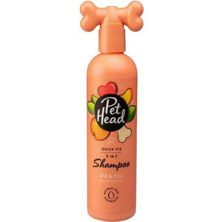 Pet Head Quick Fix 2 in 1 Shampoo for Dogs Peach with Argan Oil [Dog, Shampoos Regular] 16 oz