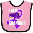 thumbnail image 3 of Inktastic I Wear Purple for My Grandma Pancreatic Cancer Awareness Boys or Girls Baby Bib, 3 of 4