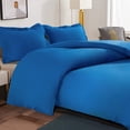 thumbnail image 3 of Queen 3-Piece Duvet Cover Set with 2 Pillow Shams, Brushed Microfiber, Easy Snap Zipper & Corner Ties, Royal Blue, Ntbay | Comforter Not Included, 3 of 6