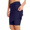 thumbnail image 4 of SnnmBlm Women Swim Skirt with Legging Sun Protective 50+ Swimming Tight Skort Capris Navy M, 4 of 7