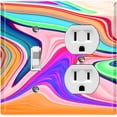 thumbnail image 1 of Metal Light Switch Plate Cover Liquid Candy Colorful Swirl CDY002, 1 of 13