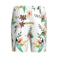 thumbnail image 4 of Yiaed Pretty Floral With Leaves for Men's Soft Sleep Pajama Short Lounging Pajama Shorts-Small, 4 of 8