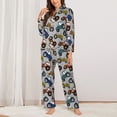 thumbnail image 2 of Fuzoiu Color Tractor Print Women's Long-Sleeved Pajama,Lounge Button Down Nightwear,Womens Notch Collar Pajama Set-Large, 2 of 7