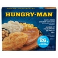 thumbnail image 1 of Hungry-Man Frozen Ham & Fried Chicken Cutlette Frozen Dinner, With Potatoes, Corn, Sauce And Dessert, 26g of Protein, 1 of 7