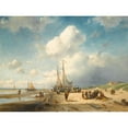 thumbnail image 3 of Charles Leickert 14x11 Black Modern Framed Museum Art Print Titled - Coastal Scene with Fisherfolk (1855), 3 of 5