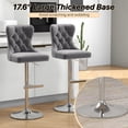 thumbnail image 6 of Westice Velvet Swivel Bar Stools Set of 4 with Tufted Back & Steel Base, Gray, 6 of 9