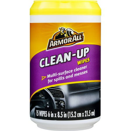 Armor All Clean-Up Wipes, 15 count, 17216, Auto Interior (Best Wipes To Clean Car Interior)