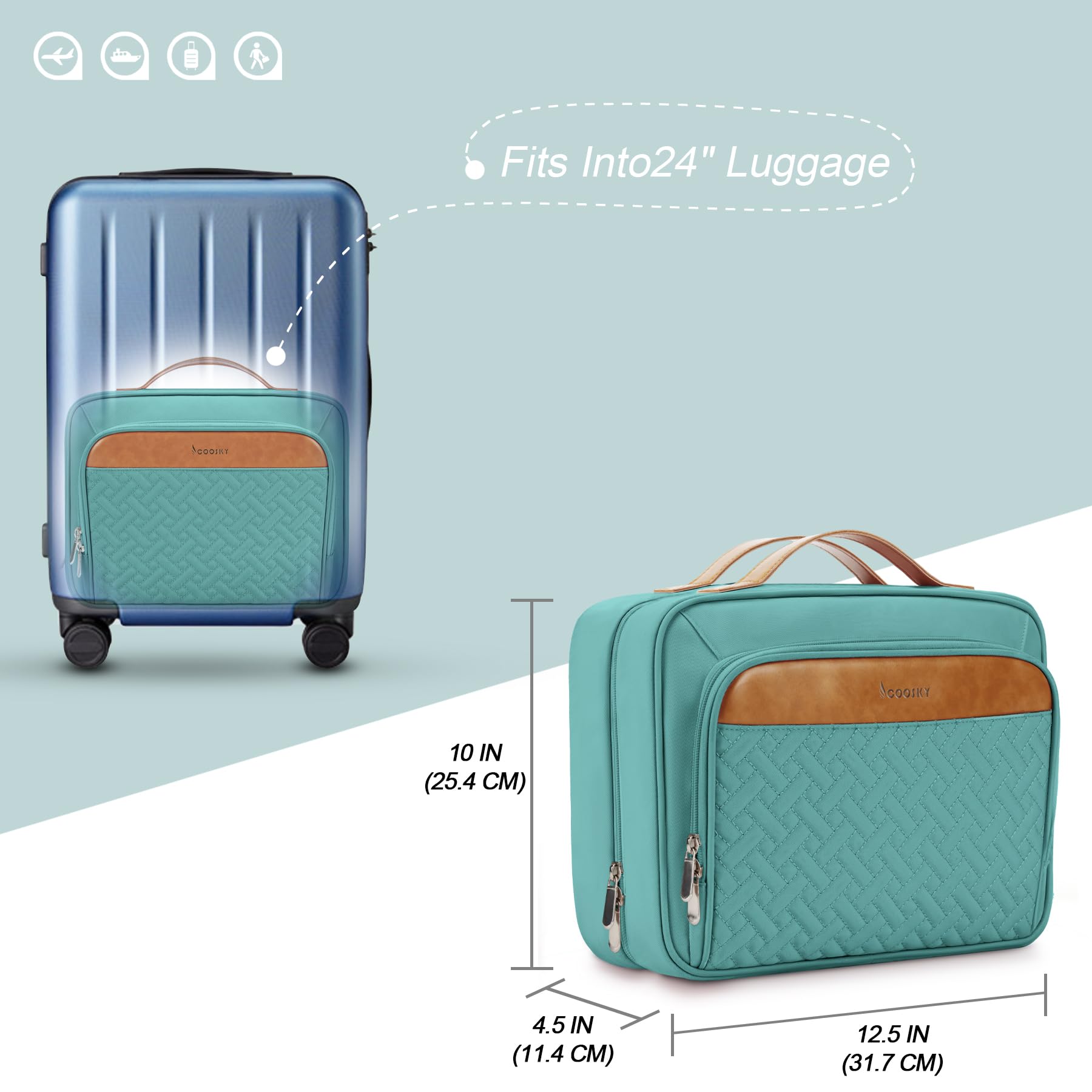 Travel Hanging Toiletry Bag for Women, Cruise Ship Essentials, with Jewelry Organizer, Extra Large Makeup Dopp Kit, Waterproof Cosmetic Bags, Toiletries Kit Set with Trolley Belt