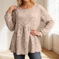 thumbnail image 2 of Tisuna Long Sleeve T-Shirts For Women Lightweight Solid Color Crewneck Tops Ladies Work Office Tees Size Xxl, 2 of 6
