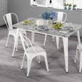 thumbnail image 2 of FDW Metal Dining Chairs Set of 4 Indoor Outdoor Chairs Patio Kitchen Metal 18 Inch Seat Height Restaurant Tolix Side Bar, White, 2 of 7