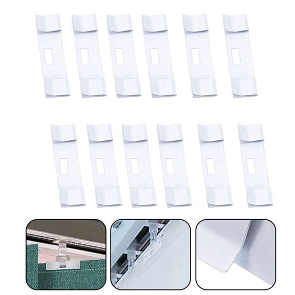High-Quality 12-Piece Curtain Clip Set: Easy, No-Drill Installation For All