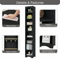 thumbnail image 6 of VECELO Tall Narrow Corner Bookcase, Enclosed Free-Standing Storage Cabinet with Adjustable Shelves, Anti-tilting Device and Dust-Free Organization, Black, 6 of 11