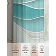 thumbnail image 6 of Turquoise Sheer Curtains 72 Inch Length 2 Panels Set for Living Room/Bedroom, Ocean Wave Stripes Modern Abstract Beach Semi Curtain Sheers Drapes Rod Pocket Curtains Window Treatment Set 52''x72''x2, 6 of 7