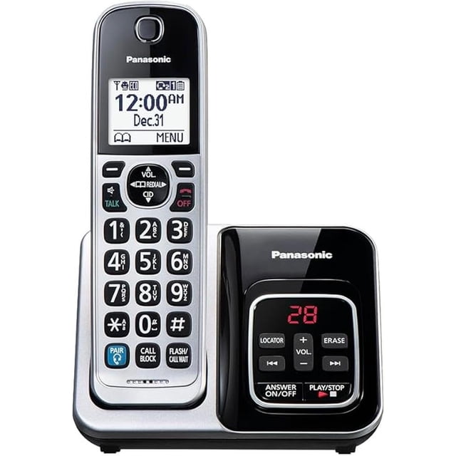 Panasonic Expandable Cordless Phone System, Bluetooth Pairing for Wireless Headphones and Hearing Aids, Smart Call Block, Bilingual Talking Caller ID