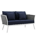 thumbnail image 4 of Ergode Stance 6 Piece Outdoor Patio Aluminum Sectional Sofa Set - White Navy, 4 of 5